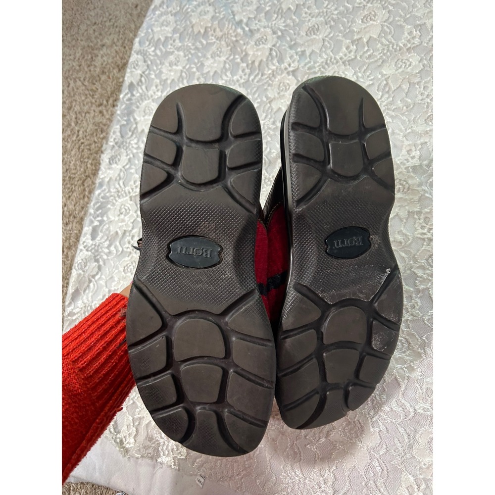 Born Red Wool Southwestern Leather Mules Clogs 9 Tribal Aztec Boho Rustic Fall - Picture 5 of 11